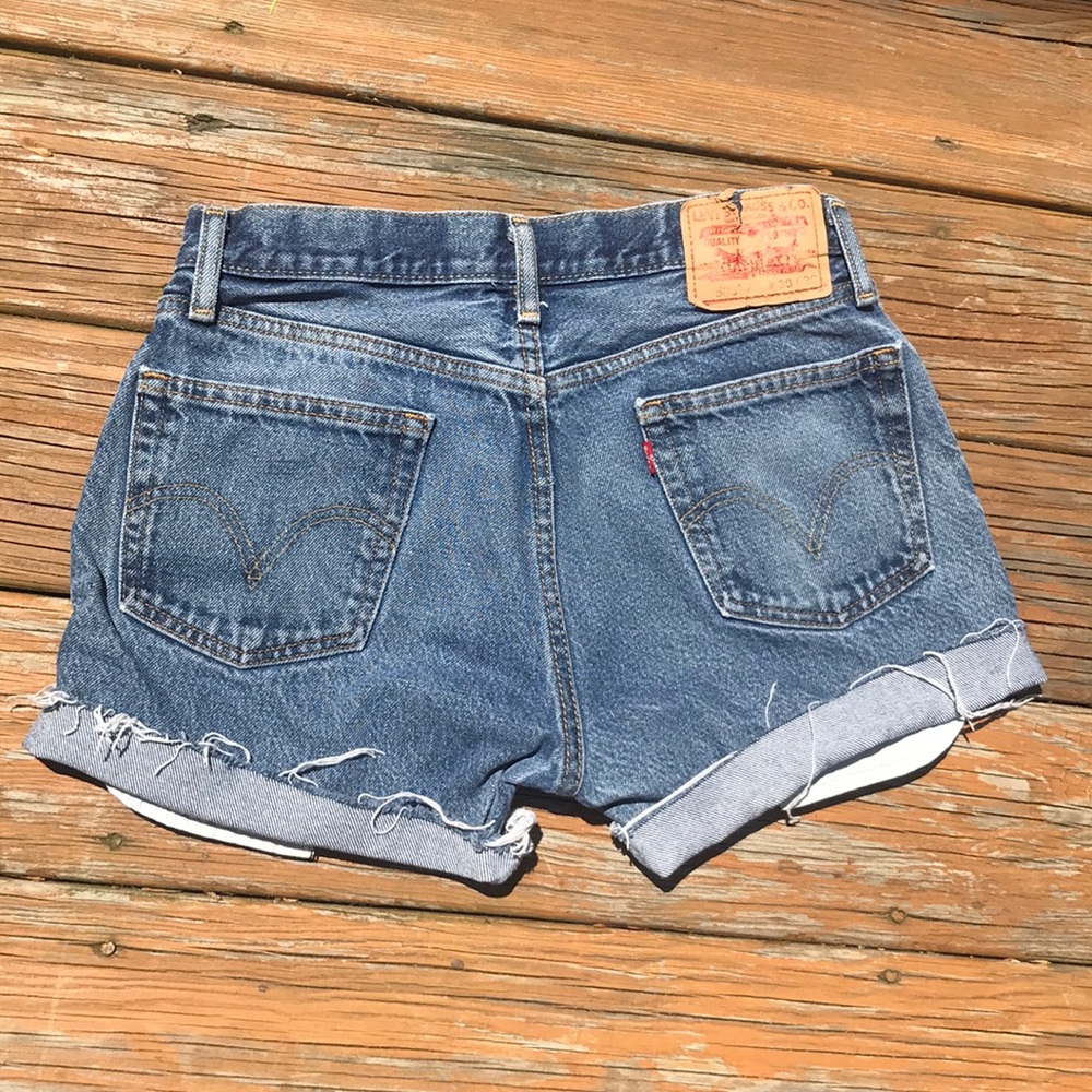 SOLD Distressed Levi Cutoffs - Picture 3 of 4